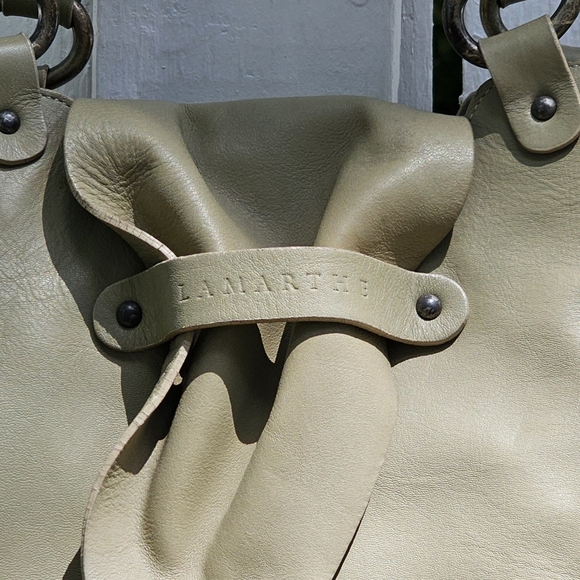 Lamarthe beige leather shoulder bag - Picture 5 of 14